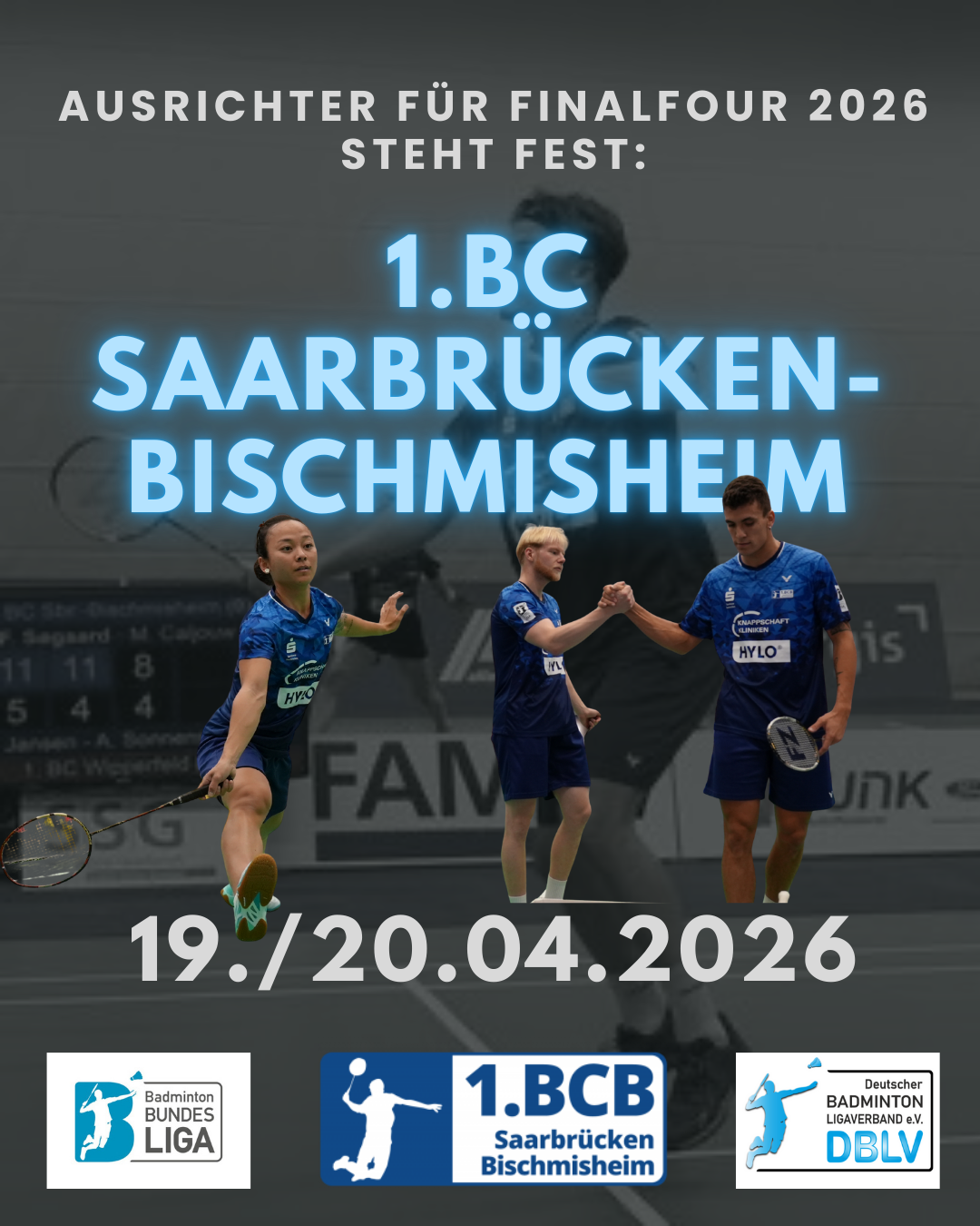 DBLV vergibt Ausrichtung des Final-Four 2026 an den 1. BC Bischmisheim